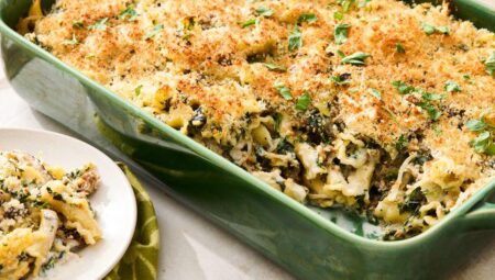 Stuffed Mushroom Pasta Bake