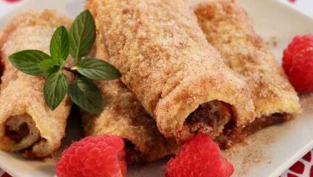 Chocolate Raspberry Blintzes