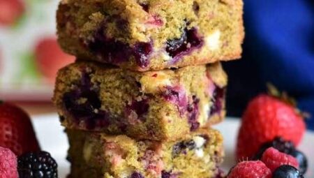 Berry and White Chocolate Blondies